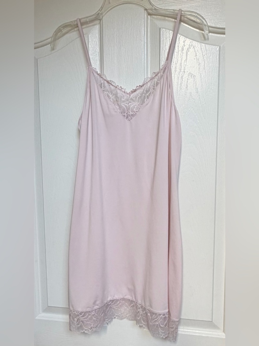 Y2K Vintage Lace Slip Mini Dress Style V-Neck Blush Pink Size XL